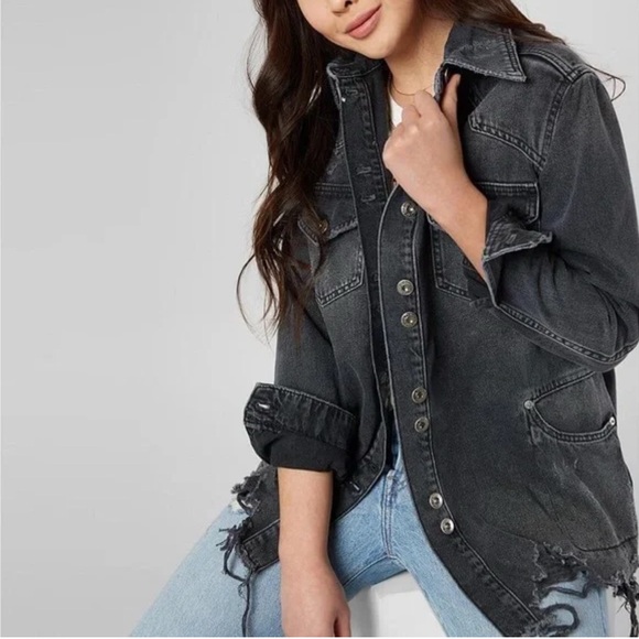 Free People moon dust Distressed Jean Jacket - Picture 4 of 9